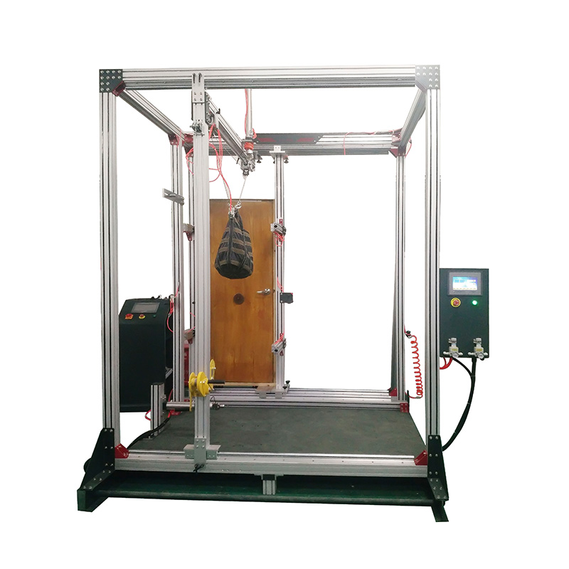 The vertical performance of whole, swing and revolving doors, as well as their resistance to static distortion and impact from soft heavy objects testing machine